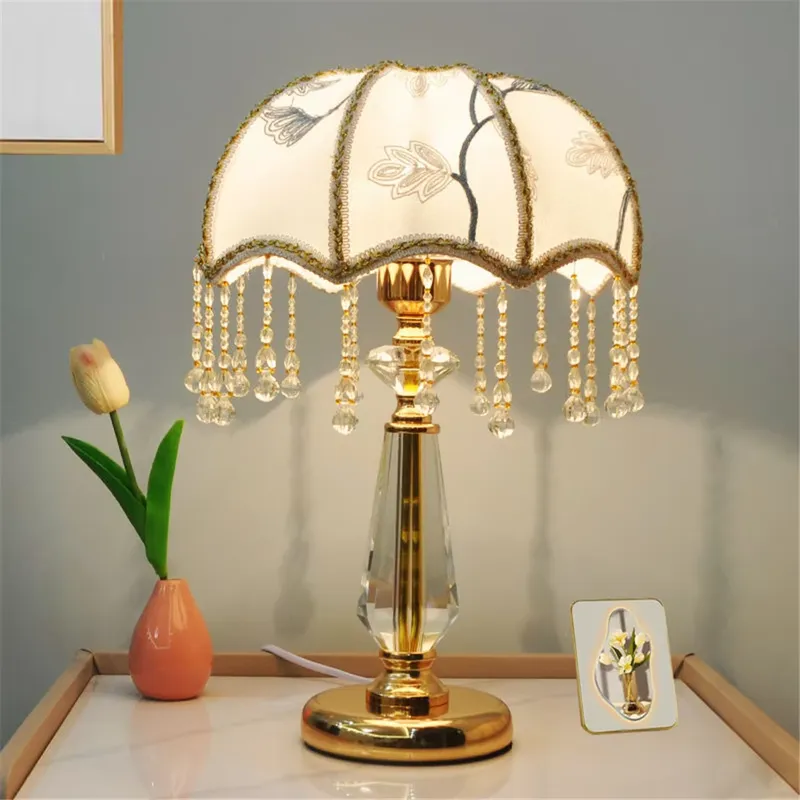 Solar Lamp - Lampu Meja Kristal Kreatif Gaya Prancis,